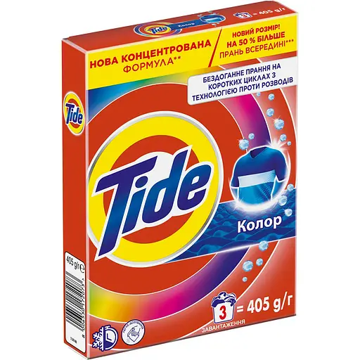 Пральний порошок Tide Аква-Пудра Color 3 цикли 405 г - фото 1