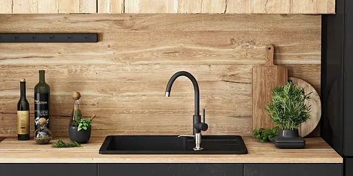 Кухонная мойка гранитная Rea North black ZLE-00124, Черный - фото 3