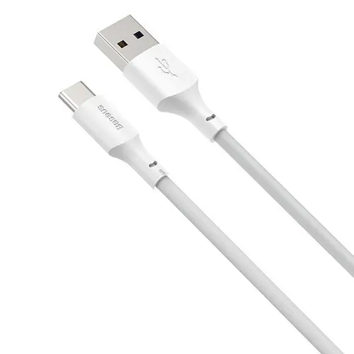 USB кабель Baseus Simple Wisdom Data Cable Kit USB to Type-C 5A (2PCS/Set) 1.5 м білий TZCATZJ-02 - фото 1