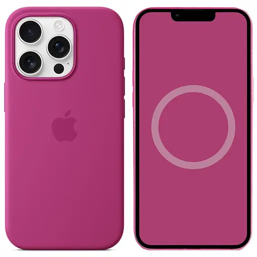 Чохол Silicone case (AAA) with Magsafe and Animation для Apple iPhone 16 Pro Max (6.9) Fuchsia - фото 1