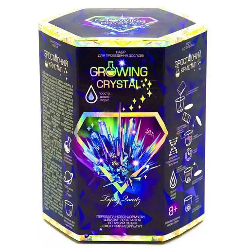 Дитячий набір для дослідів GROWING CRYSTAL Danko Toys GRK-01 укр Topaz - фото 1