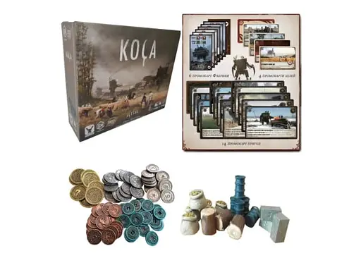 Настольная игра Планета Ігор Серп (Scythe) + металлические монеты + реалистичные ресурсы + полный набор промо карт (GKCH005+3)