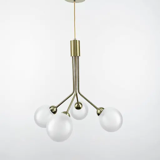 Елегантна латунна люстра на 4 матових плафони Line.F J 061/4 - фото 1