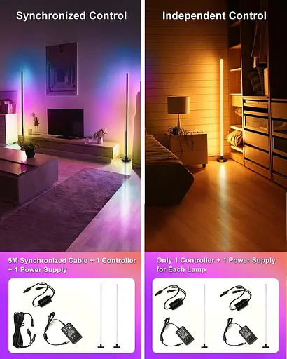 Светодиодный торшер YTDRGB, угловая лампа, совместимая с Alexa 2 шт. - фото 7