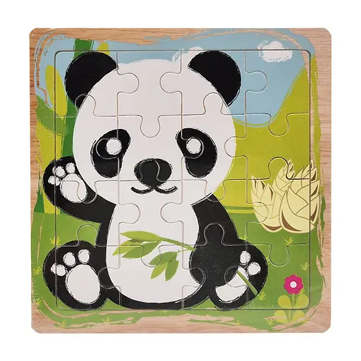 Деревяний пазл-вкладиш Панда з бамбуком 73260-6, 16 деталей