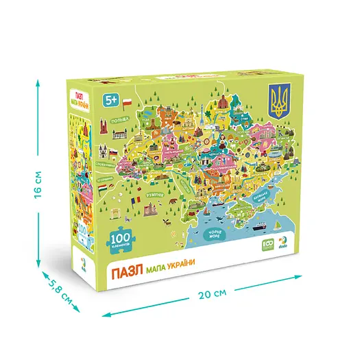 Пазли класичні Карта України 300706, 100 елементів - фото 3