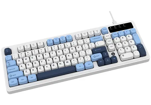 Клавіатура ігрова дротова Ajazz AF-GB-98 USB White-Blue - фото 4