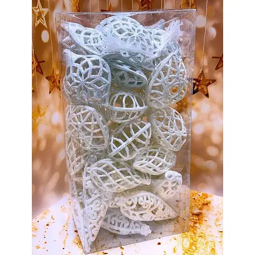 Набір підвісок легкі блискучі 40 шт Білий - фото 1