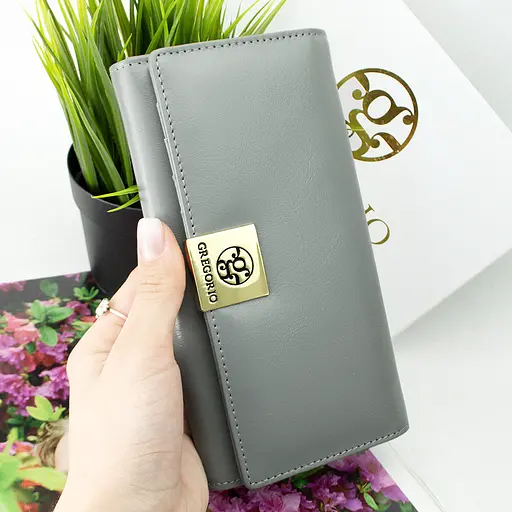 Кошелек женский кожаный Gregorio GS-100 классический серый - фото 7