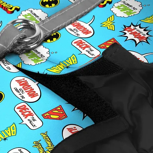 Шлейка для собак Waudog Clothes мягкая с QR паспортом, рисунок "Лига Справедливости", S1 - фото 3