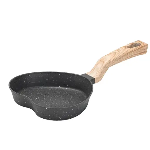 Сковорода фигурная сердце антипригарное покрытие 16 см Черный - фото 1