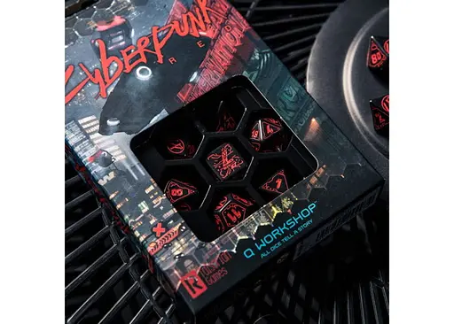 Набір кубиків Cyberpunk Red Dice Set - Blood over Chrome , 7 шт. (SCPU01) - фото 6