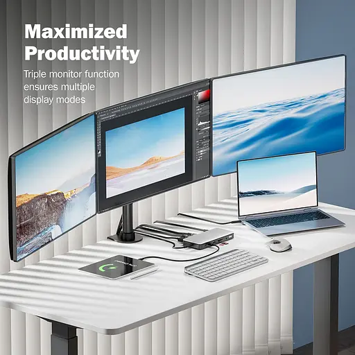 Digitus Док-станция USB-C > 2xHDMI/DP/2xUSB-A/USB-C/SD/MicroSD/RJ54/DC/Audio - фото 7