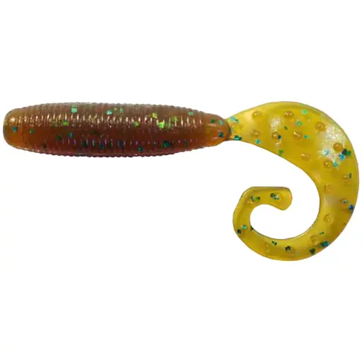 Силікон Reins Fat G-Tail Grub 4" 565 Motor Oil Green Flake (10 шт/уп)