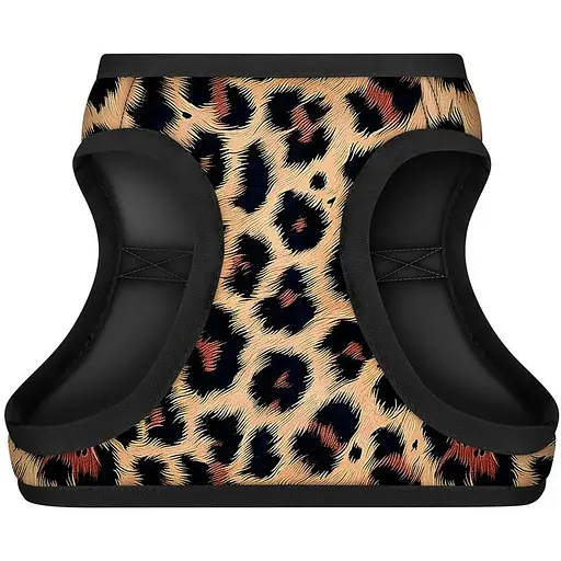 Шлейка для собак Waudog Clothes мягкая с QR паспортом, рисунок "Леопард", S1 - фото 2