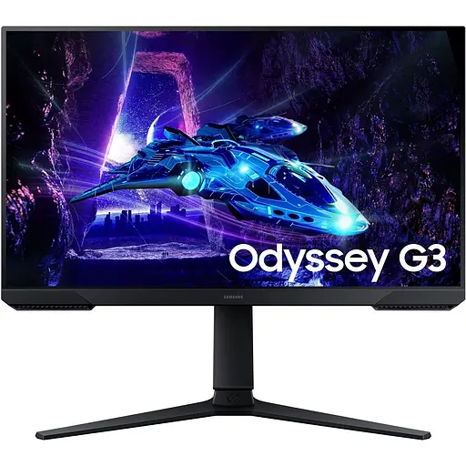 Монітор 24" Samsung Odyssey G3 WLED, VA, 1920x1080 (16:9), 1 мс, 180 Гц, 250 кд/м², 3000:1, 178°/178°, HDMI/DP, VESA чорний - фото 1