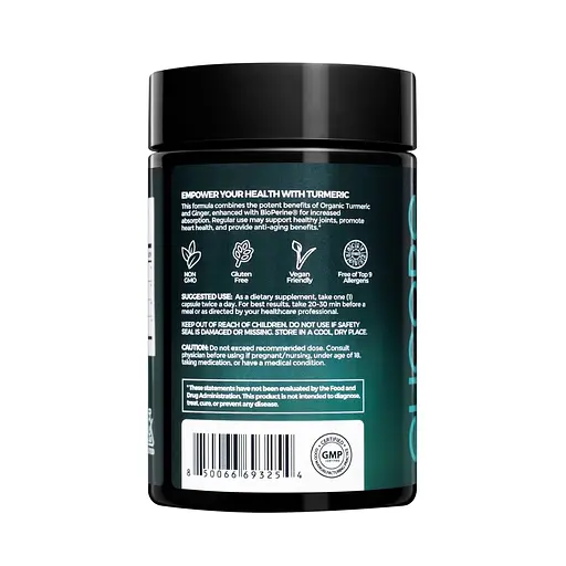 Органическая куркума Elicore Labs Turmeric 500 mg, 60 вегакапсул для поддержания суставов - фото 2