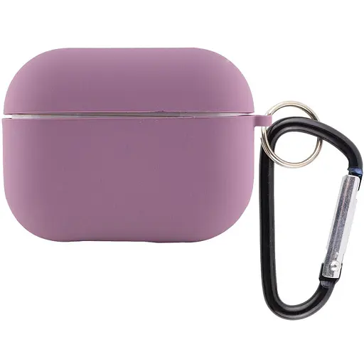 Силиконовый футляр с микрофиброй для наушников Airpods 4 Лиловый / Lilac Pride
