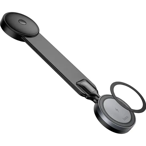 Автотримач із бездротовою зарядкою Hoco HW29 Totem Ring Magnetic Wireless Black Metal Gray (140687) - фото 2