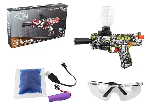 Автомат на аккумуляторе, стреляет гелевыми пулями, 40x23x7.5 см, 623-5В