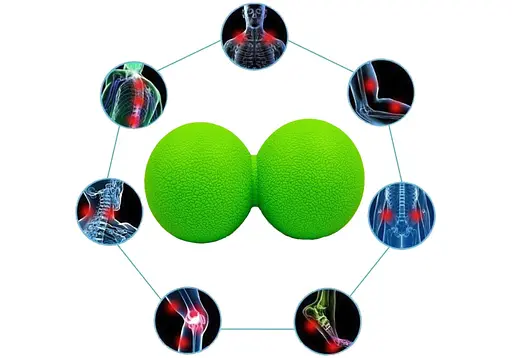 Массажный мячик EasyFit TPR двойной 12х6 см зеленый (EF-2175-GN) - фото 3