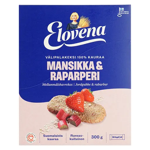 Галети з вівса Elovena з полуницею та ревенем 300 г - фото 2