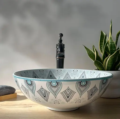 Умивальник Rea Mandala накладний REA-U7502, Цветной - фото 3