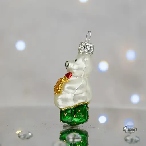 Ялинкова прикраса Санта Шоп Ведмедик новорічний скло (4820001180190) - фото 4