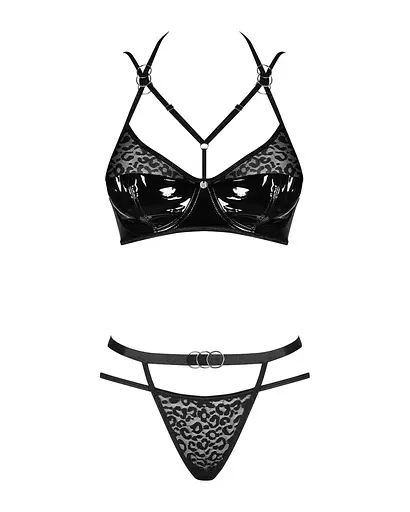 Еротичний комплект під латекс із стрепами Obsessive Bagirela 2-pcs Set S/M - фото 5