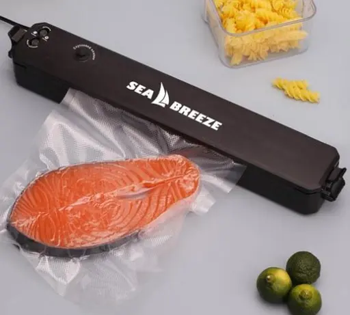 Вакуумний пакувальник для продуктів Sea Breeze SB-0501 Вакууматор ручний побутовий LED-індикатор 140Вт Чорний - фото 2