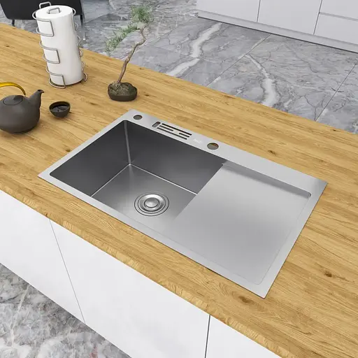 Накладна кухонна мийка Nett NS-7848(R) з правим крилом - фото 5