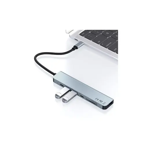 Концентратор разветвитель хаб XO Hub008 7 in 1 6920680830145 - фото 4