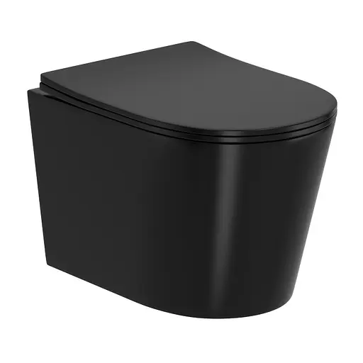 Унитаз подвесной Imprese Jess Rimless темно черный матовый с сидением Soft Close i11330MB - фото 1