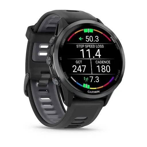 Смарт-годинник Garmin Forerunner 970 з вуглецево-сірим титановим безелем DLC, чорним корпусом і чорним ремінцем - фото 2