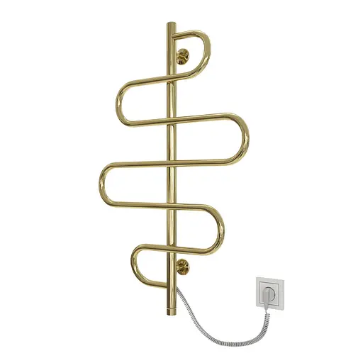 Электрический полотенцесушитель Kosser Лиана 900x550 ЕLR рег. золото РЛ03ЕLR G., Золотой, нижнее - фото 1