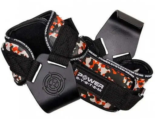 Крюки для тяги на запястье Power System PS-3370 Hooks Camo Black/Red L (PS_3370_Black/Red L) - фото 1