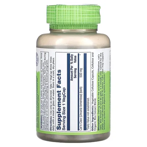 Натуральна добавка Solaray Cat's Claw 500 mg, 100 вегакапсул - фото 2