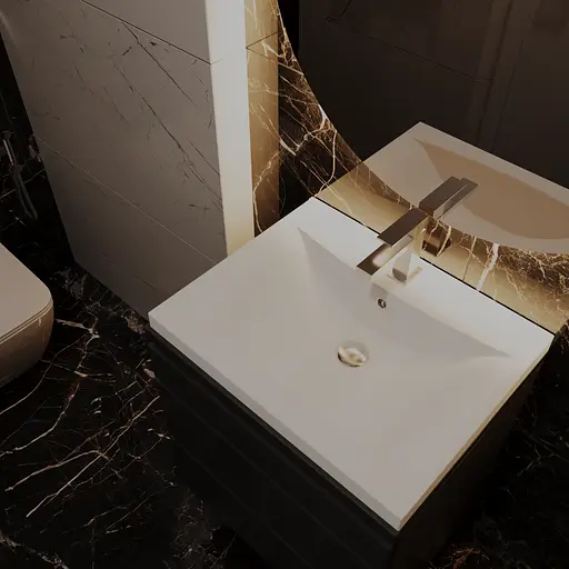 Раковина глянцева врізна Amidicon Liza 60 600x480 з литого каменю LIZA_60_HL, Білий - фото 9