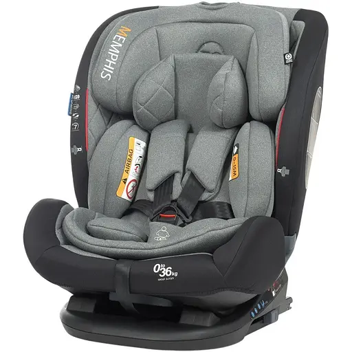 Автокрісло дитяче El Camino ME 1093 MEMPHIS Gray Black від народження до 12 років