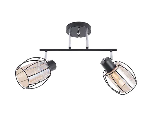 Стельова люстра на 2 плафони 91180M/2 чорний+хром