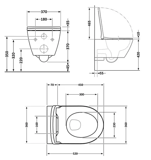Унитаз подвесной Qtap Robin Ultra Quiet, с сиденьем Slim Duroplast/Soft-close/Quick Release QT13332381AW - фото 10