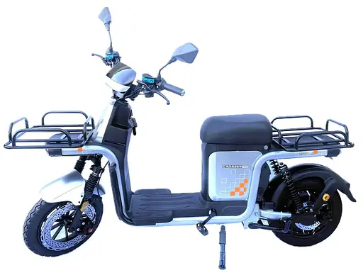 Електроскутер Вантажний з двома великими багажниками Crosser SUPER MAX 1200W | 60V30AH Li-Fe | USB зарядка Сірий  - фото 8