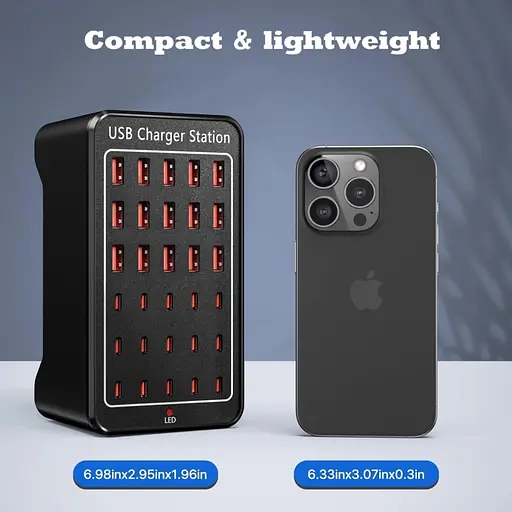 Зарядная станция ILEPO многопортовая на 15 USB портов + 15 Type-C 150 Вт / сетевое мультизарядное устройство (19018) - фото 3