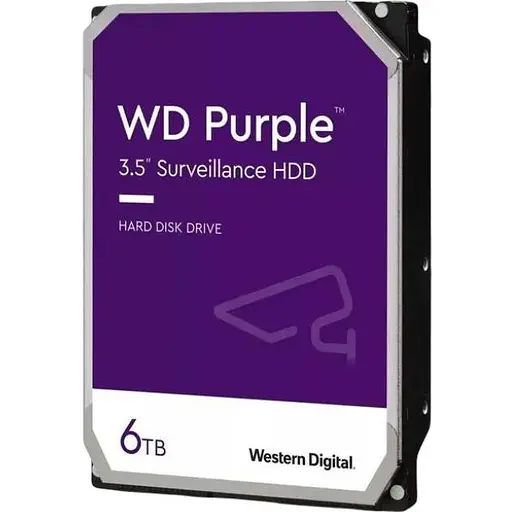 Жесткий диск Western Digital Purple 6TB 3.5" 5400 rpm 256MB SATAIII (WD64PURZ) - фото 1