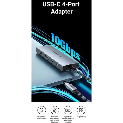 USB-хаб Ugreen CM480 4in1 (30758) [152545] - фото 13