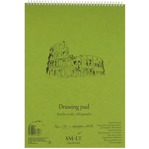 Альбом для акрила и масла на спирали SM-LT Art Authentic А3 290 г/м² белая бумага 20 листов - фото 1