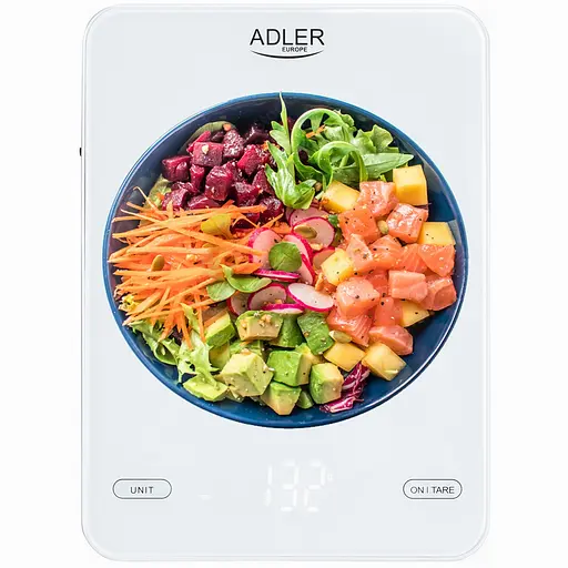 Ваги кухонні Adler AD 3177 white електронні/10кг/г; мл, унція/ USB type C/ автовимкнення/ скло - фото 6