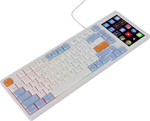 Клавіатура Ajazz AKP815 Red Switch RGB with 4.95" LCD Touch Screen White Blue Orange (AKP815-R-WBO) - фото 2