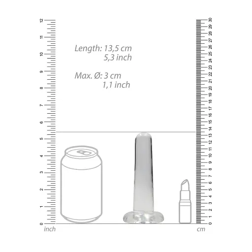 Фалоімітатор Realrock Crystal Clear Dildo 5.3" 13.5 см прозорий - фото 4