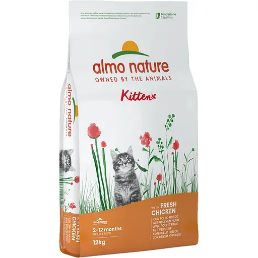 Сухой корм для котят Almo Nature Kitten со свежей курицей 12 кг - фото 1